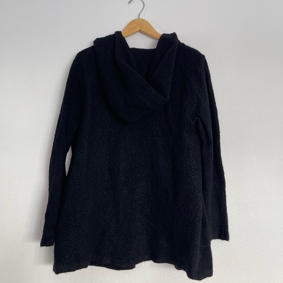 Eileen Fisher hooded felted wool cardigan size M - Picture 6 of 8
